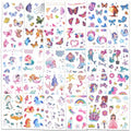 Kids Glitter Temporary Tattoos - Mixed Theme 30 Sheets, Waterproof & Safe