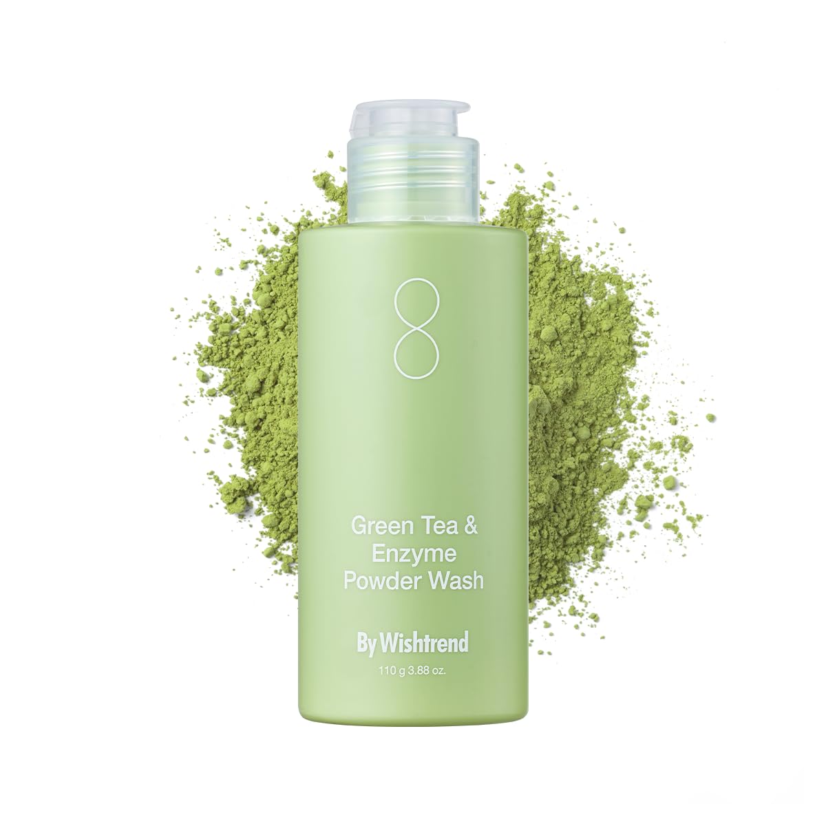 WISHTREND Green Tea & Enzyme Powder Wash - Gentle Facial Cleanser for Sensitive Skin | 110g / 3.88 Oz