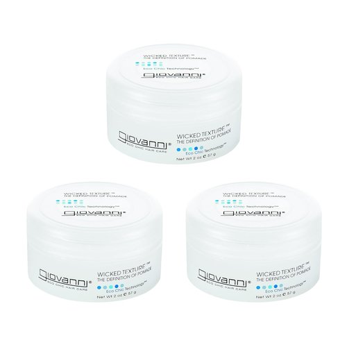 GIOVANNI Wicked Texture Pomade - Water-Based Hair Styling for Smooth Texture | Vegan & Paraben-Free - 2 oz (Pack of 3)