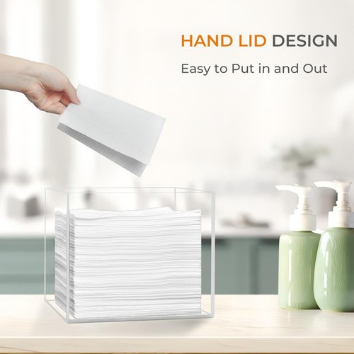 Rolheit Disposable Face Towel Holder, Acrylic Face Towelettes Storage Box Compatible with Clean Skin Club Clean Towel Face Towels, Clear Skin Towels Containers, Makeup Remover Cloth Organizer
