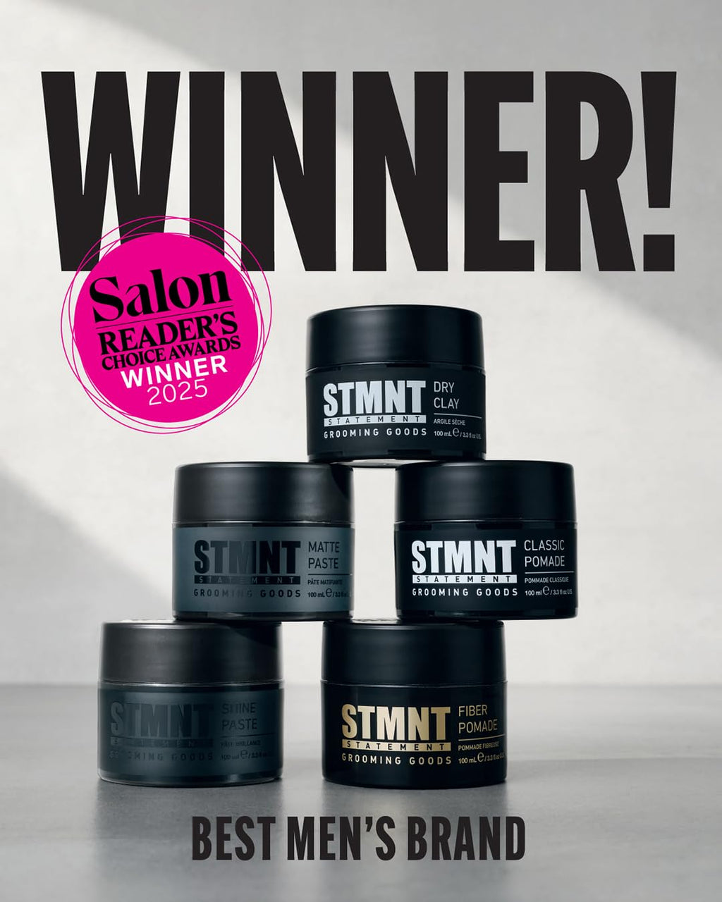 STMNT Grooming Goods Daily Cleanser - All-In-One Formula with Activated Charcoal & Menthol, Sulfate-Free