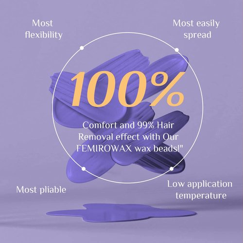FEMIROWAX Wax Beads, 1lb Hard Wax Beans for Hair Removal Sensitive Skin with Lavender Formula Waxing Beads for Full Body Brazilian Bikini Face Eyebrow at Home Wax Refill for Women Men