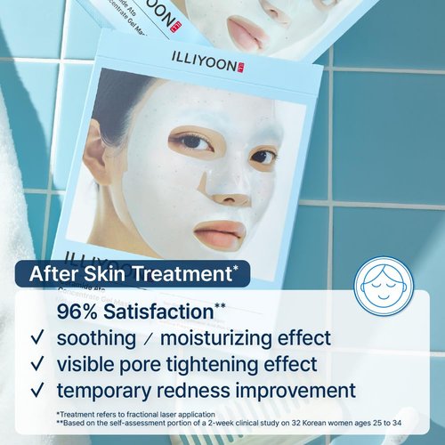 Illiyoon Ceramide Ato Concentrate Gel Face Mask | 34g x 4ea, Ceramide & Collagen Hydrating Overnight Hydrogel Mask with Hyaluronic Acid, Korean Pore Tightening Sleep Mask, Glass Skin Glow