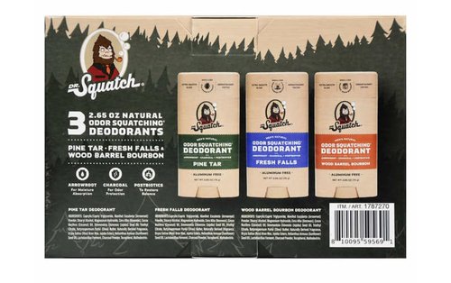 Dr. Squatch Men's Natural Deordorant Variety Pack, 2.65 oz (3 pack)