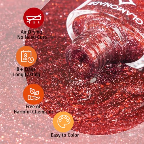 Fall Nail Polish Set - 12 Autumn Colors with Glitter - Pumpkin Orange, Burgundy & Burnt Orange - Fall Pumpkins Variation