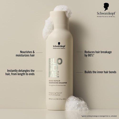 BlondMe Bond Repair Nourishing Shampoo - Adds Moisture & Softness | Strengthens & Repairs Blonde Hair