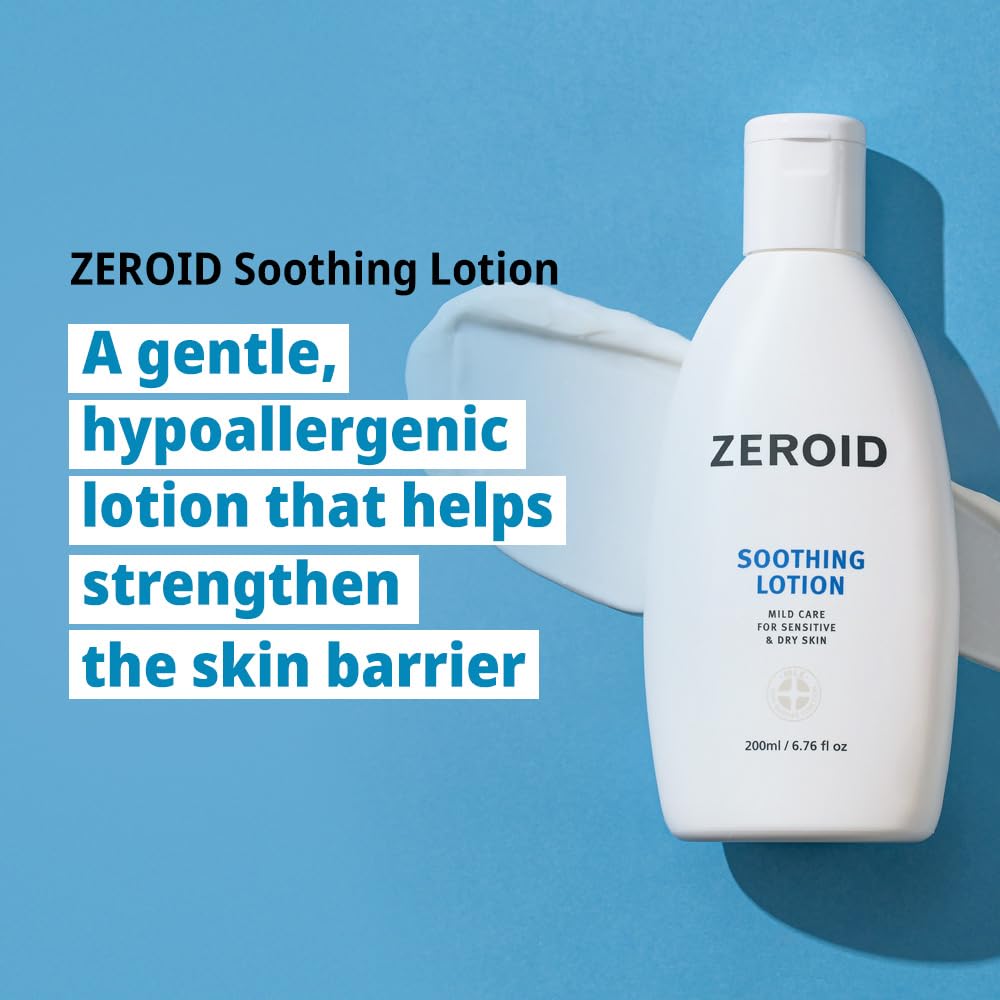 ZEROID Soothing Lotion - Moisturizer for Sensitive Skin | Skin Barrier Repair | 6.76 fl oz (200ml)
