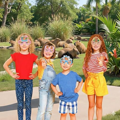 24 Pcs Realistic Capybara Glasses Party Props for Capybara Themed Events