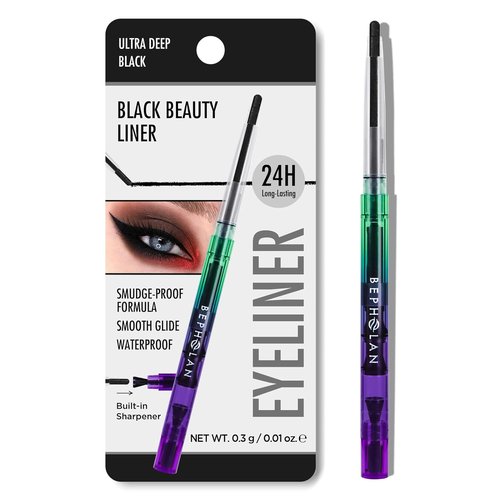 BEPHOLAN Waterproof Gel Eyeliner Pencil - Long-Lasting, Smudge-Proof Eye Liner for Women | Black