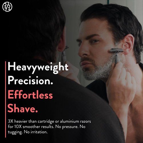 Rockwell Razors 6C Gunmetal Chrome Safety Razor - 6 Adjustable Shave Settings & 5 Recyclable Blades | Eco-Friendly for Men & Women