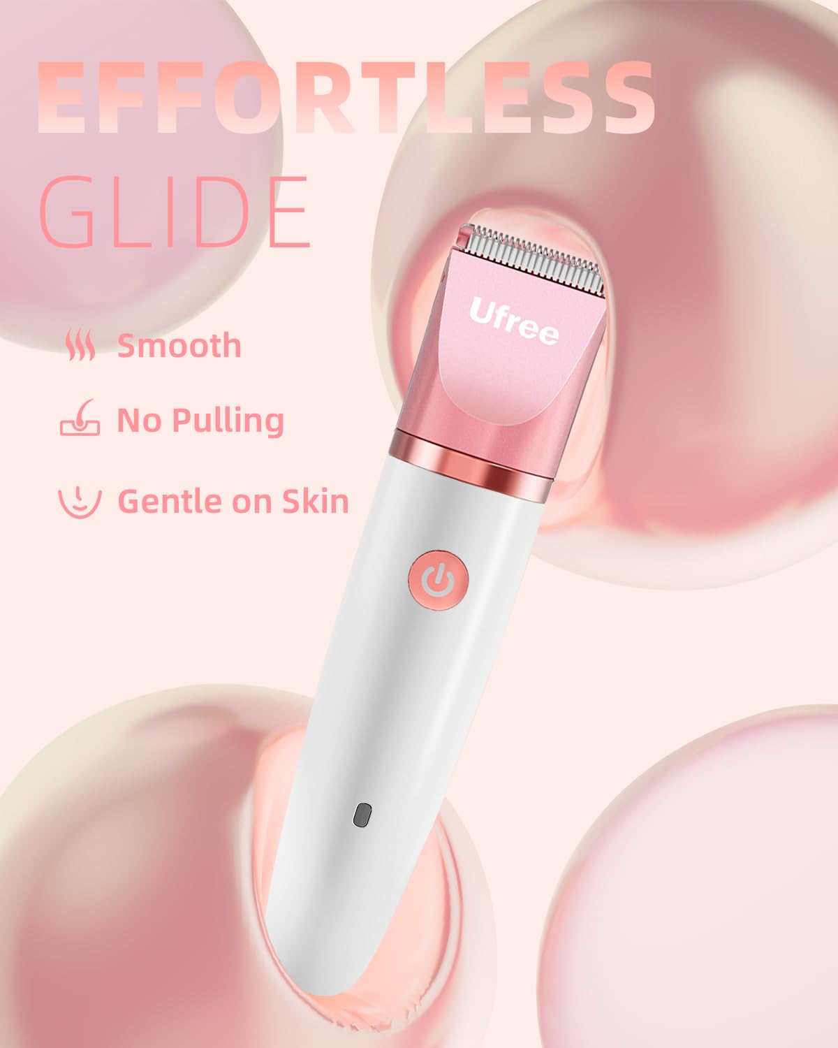 Ufree Electric Shaver - Women's Bikini Trimmer for Face & Body Hair | Wet & Dry Groomer in Gold