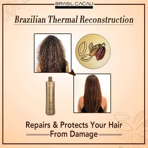 Brasil Cacau Keratin Thermal Treatment - 3 Step System for Smooth, Frizz-Free Hair