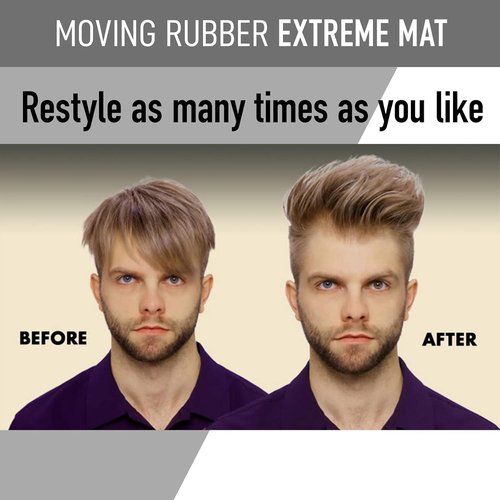 GATSBY Moving Rubber Extreme Mat Hair Styling Wax - Strong Hold, Matte Finish, 80g/2.8oz | Perfect for Any Hairstyle