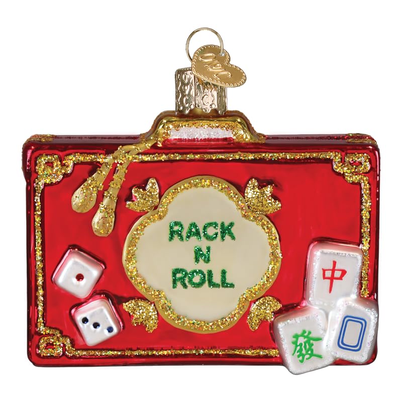 Mahjong Glass Ornament - Handcrafted Holiday Christmas Tree Decoration