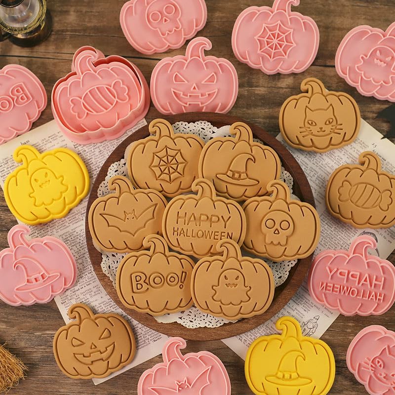 Mini Pumpkin Cookie Cutters Set - Halloween Raised Design Pastry Stamps - Pumpkin-Pattten