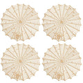 Gold Spider Web Placemats Set of 4 - Round Halloween Table Decor