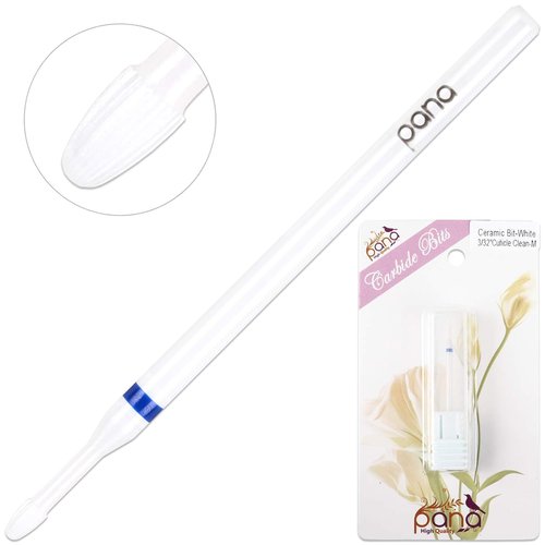 Pana Ceramic Cuticle Clean Nail Bit - Medium Grit 3/32" for Electric Dremel Drill