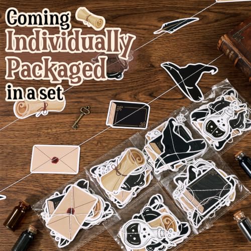 Vintage Magic Theme Letter Garland Banner - Dark Magic Variation, 8 Pieces