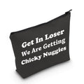 LEVLO Funny Chicken Nuggets Gifts Get In Loser Makeup Bags For Best Friend Christmas Gifts (Buggies+black)