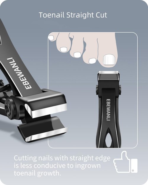 EBEWANLI Straight Nail Clipper, 17mm Wide Jaw Opening Toe Nail Clippers, Extra Large Toenail Clippers for Thick Toenails, Heavy Duty Toenail Clippers for Seniors, Men, Women