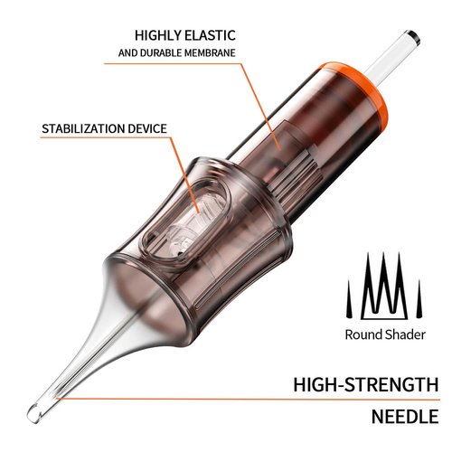 50 Assorted Tattoo Cartridge Needles Mixed Size #10 Bugpin Round Liner Shader - 15 Pcs each of 3RL, 5RL - 10 Pcs 7RL - 5 Pcs each of 3RS, 7RS Pro Disposable Membrane Tattoo Needles