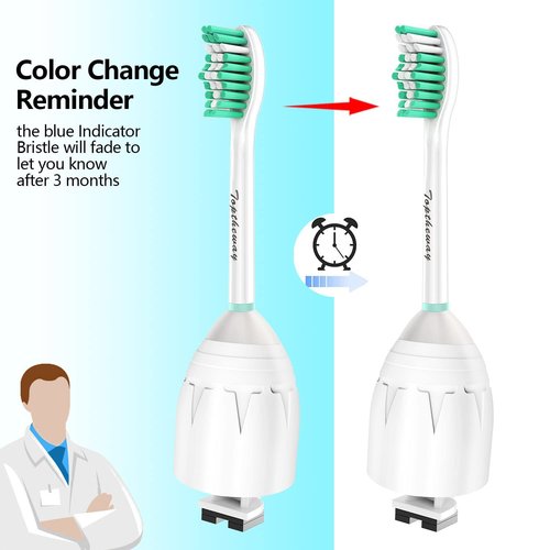 Toptheway Replacement Brush Heads Compatible with Sonicare E-Series Essence Xtreme Elite Advance and CleanCare Screw-On Toothbrush Handles 7022/66, 3 Pack