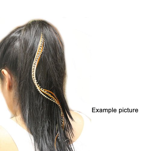 Sexy Sparkles Feather Hair Extensions Kit – 20 Genuine Rooster Feathers (8–11 inches) with 20 Silicone Micro Beads + Loop Tool – Heat Style Friendly, Reusable, Natural & Vibrant Colors Everyday Wear