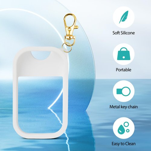 VANEST Silicone Case Compatible with Touchland Hand Sanitizer Spray, Protective Case with Keychain for Power Mist and Glow Mist 1 fl oz, Hand Sanitizer Spray Accessory (Colourful 2, 3 Pack)