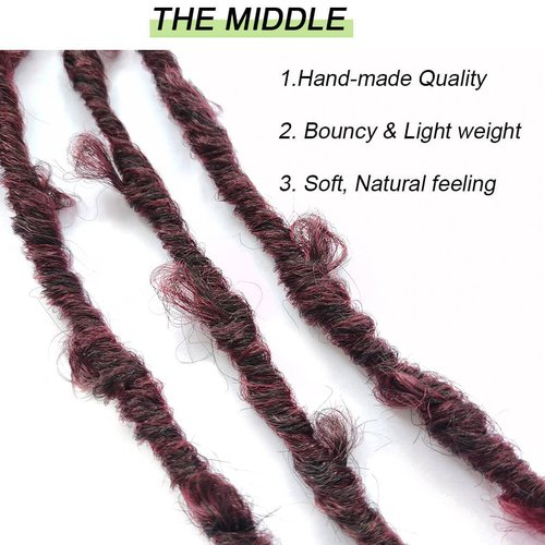 8 Packs Pre Looped Butterfly Locs Crochet Hair 12 Inch Burgundy Red Distressed Locs Crochet Braids Soft Butterfly Faux Locs Crochet Hair (12Inch,Ombre Burgundy)