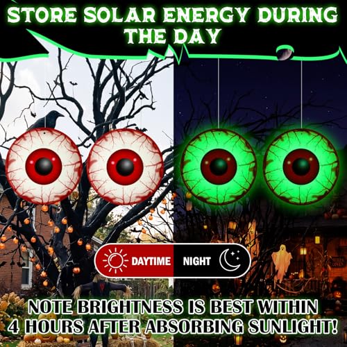 48 Pcs Halloween Glowing Eyes Outdoor Decorations Set - Creepy Lighting
