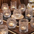 Clear Votive Candle Holders Set of 36 - Glass Tea Light Centerpieces for Wedding & Home Decor