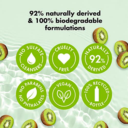 Love Beauty and Planet Plant-Based Body Wash Refresh and Rejuvenate Skin Kiwi and Peptides Made with Plant-Based Cleansers and Skin Care Ingredients, 100% Biodegradable 20 fl oz
