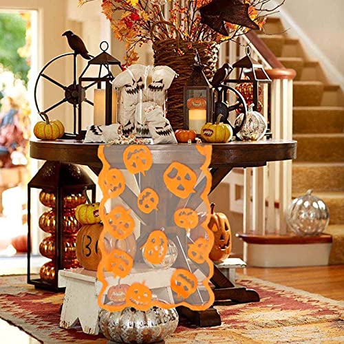 Halloween Pumpkin Lace Table Runner - 72 Inch Fall & Holiday Decor