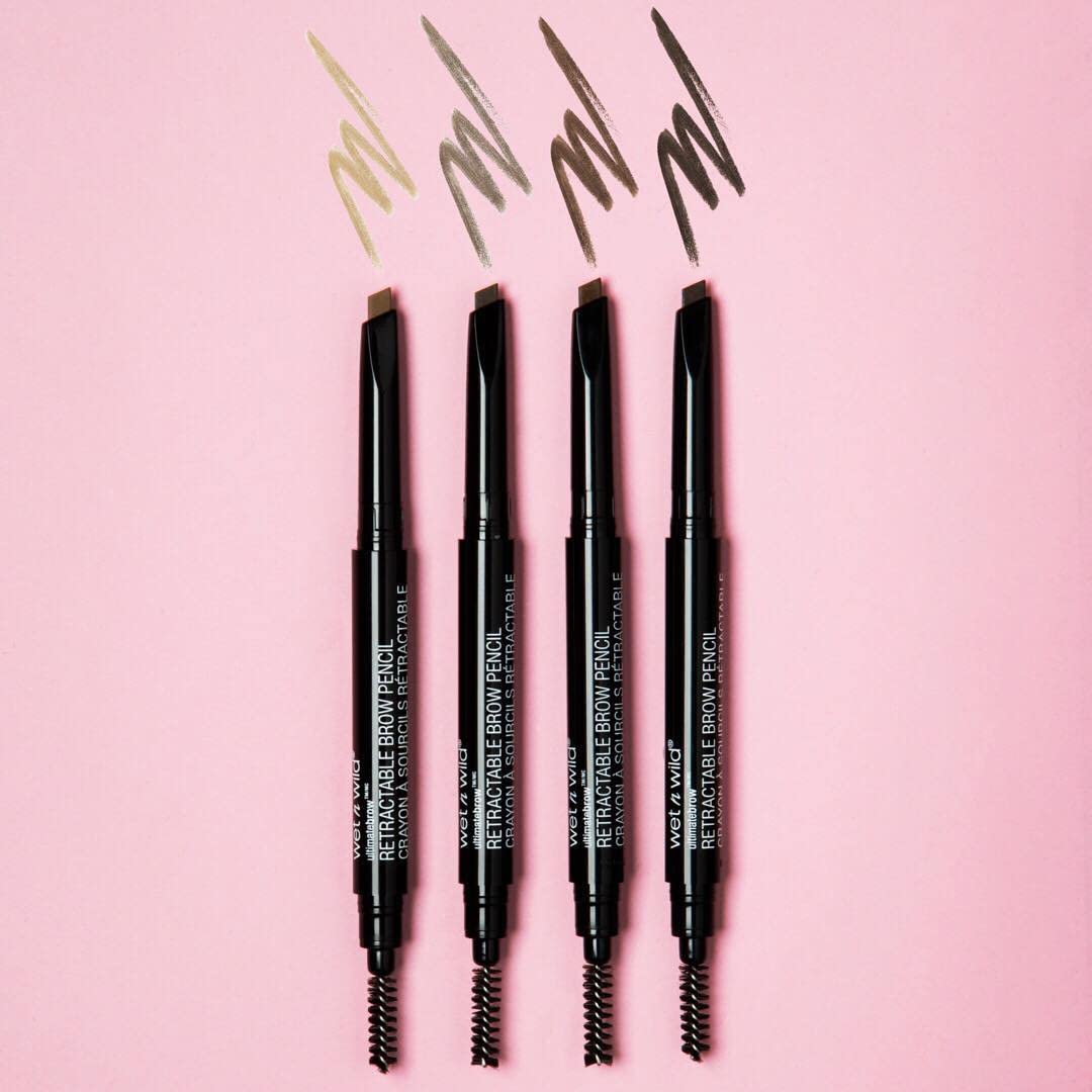 Wet n Wild Ultimate Eyebrow Retractable Definer Pencil - Ash Brown | Dual-Sided Brush & Fine Tip for Perfectly Defined Brows