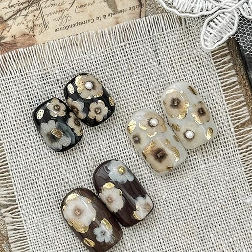 Nail Art Stickers 3D Embossed Self-Adhesive for DIY Nails - Leopard Bloom
