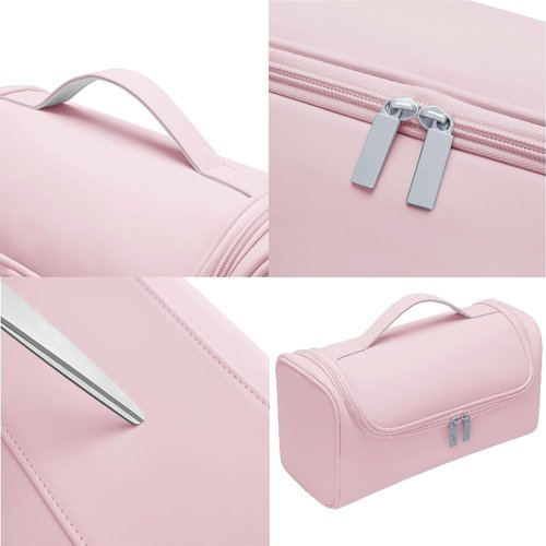 Gearific Travel Case Compatible with Dyson/Shark Flexstyle,PU waterproof Portable Travel Pouch with Hanging Hook, Carrying Case Compatible for Dyson/Shark Airwrap Flexstyle Complete Styler (Pink)