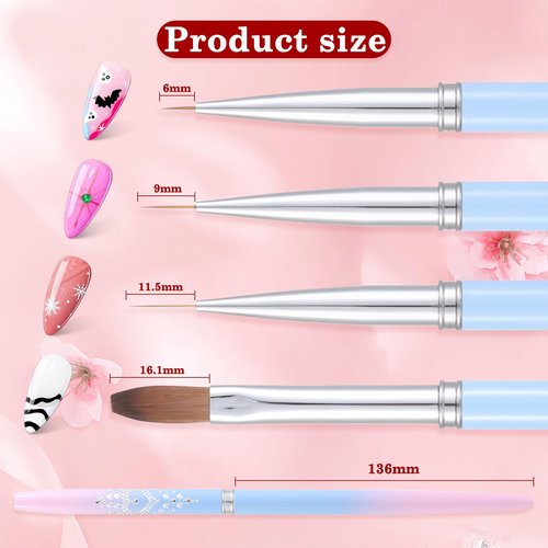 INENK for OPI Nail Polish Remover, 4PCS Nail Clean UP Brushes for Cleaning Polish Mistakes on the Cuticles, Acetone Resistant Nail Brush for Nail Art and Designs