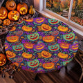Halloween Round Tablecloth Fits 49-52 Inch Tables - Pumpkin Head Design 52"