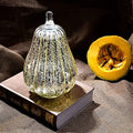 Silver Glass Pumpkin Light with Timer - 8.7-Inch Mercury Pumpkin Decor for Halloween and Fall