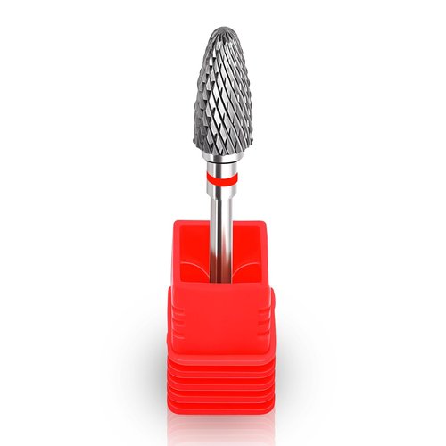 Fantexy 3/32" Carbide Nail Drill Bit - Remove Acrylic Hard Gels Quickly and Safely,Professional Cone Tungsten Drill Bits Set Nail File Acrylic for Manicure,Pedicure,Cuticle Cleaner(Fine - F)