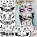 Halloween Face Tattoos Set - 4 Sheets Scary Makeup & Wound Stickers - Variation of THIS listing