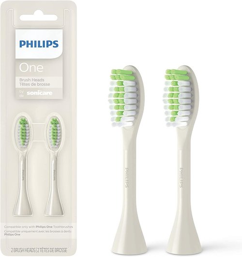 Philips One by Sonicare Brush Heads - 2-Pack Replacement for Superior Oral Care | White