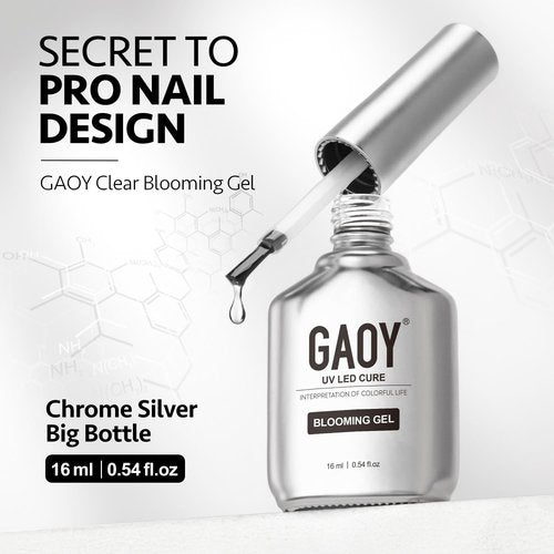 GAOY 2 Pcs Blooming Gel, 16ml Clear Blooming Gel Nail Polish, Spreading Effects Soak Off UV Light Cure for Nail Art DIY