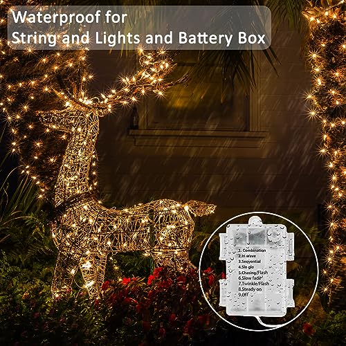 16 Pack Battery Operated Fairy Lights with Remote & Timer - Waterproof 33ft Warm White