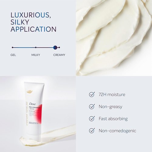 Dove Body Cream Serum Pro-Ceramide + Repair for Rough, Extremely Dry Skin, with Hyaluronic Acid, Niacinamide and Natural Moisturizing Factors Lotion, 8 oz