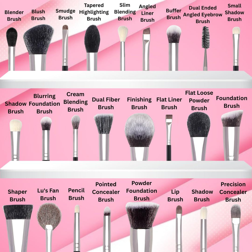 Yani’s Aesthetic 25-Piece Professional Makeup Brush Set for Face & Eyes - Premium Nano-Wool & Vegan Bristles - Blending, Contouring & Foundation Brushes - Natural Birch Wood Handles