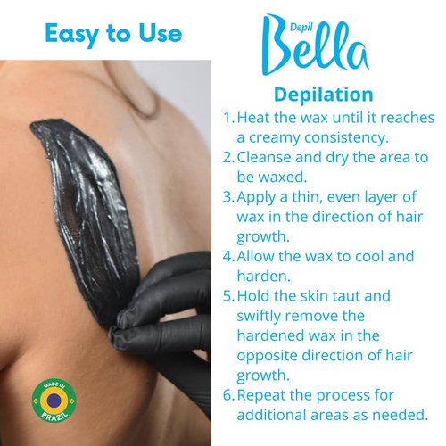 Depil Bella Black Elastic Confetti Hard Wax Beads - Low Melting, Deodorizing Formula for Smooth Hair Removal | Perfect for Thick and Coarse Hair, 2.2 lbs
