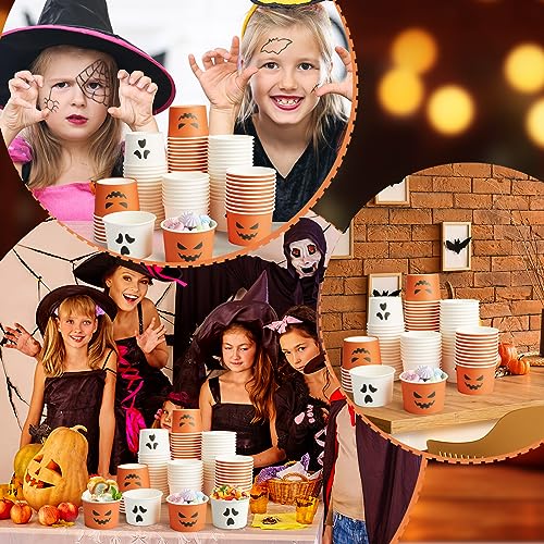 150 Pack Halloween Snack Cups 8oz Disposable Pumpkin Ghost Paper Bowls