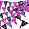 Halloween Spider Web Bunting Flags - Purple, 49.2 ft, 5 Pcs