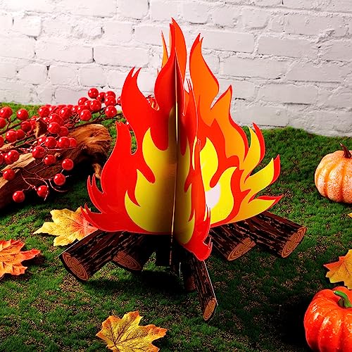 Fake Campfire Flame Decoration Set - Yellow Orange 6 Pack for Parties